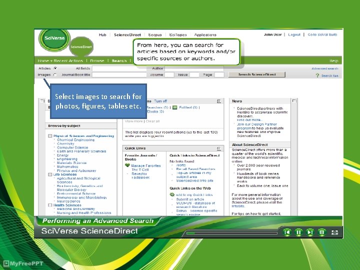 Select images to search for photos, figures, tables etc. 