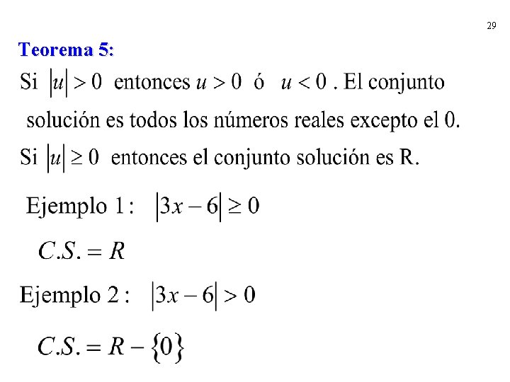 29 Teorema 5: 