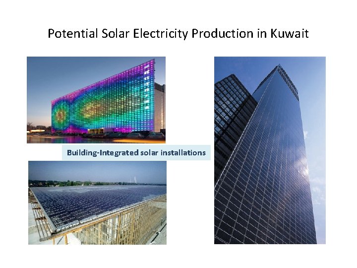 Potential Solar Electricity Production in Kuwait Building-Integrated solar installations 