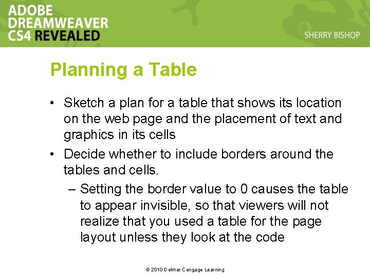 Planning a Table • Sketch a plan for a table that shows its location Planning a Table • Sketch a plan for a table that shows its location