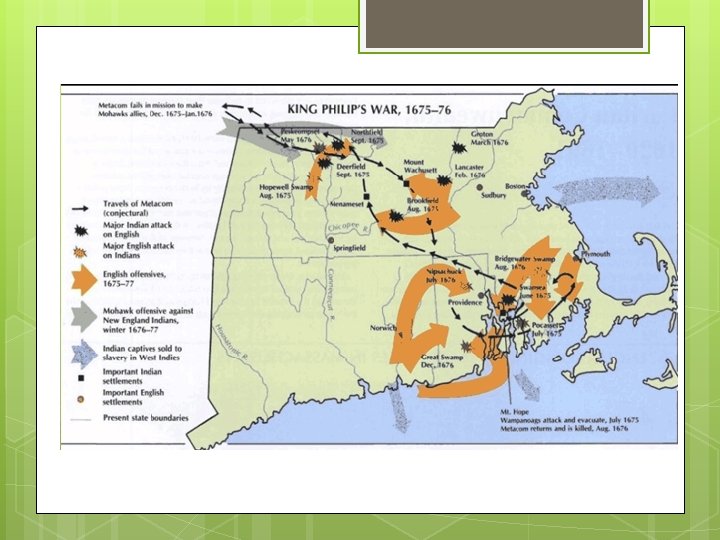 Tensions in New England As the New England colonies expanded into new lands, conflicts