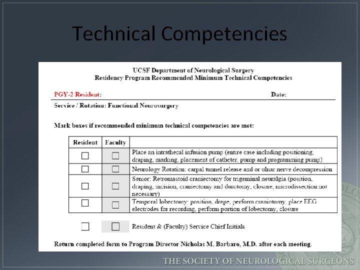 Technical Competencies 