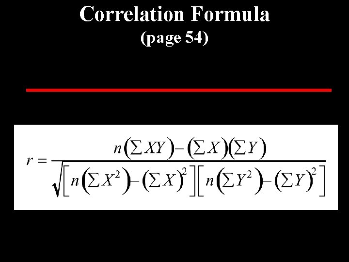 Correlation Formula (page 54) 