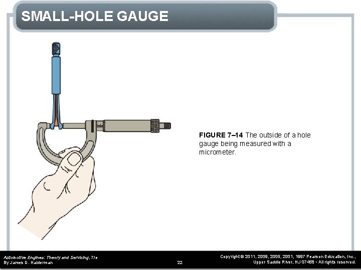 SMALL-HOLE GAUGE FIGURE 7– 14 The outside of a hole gauge being measured with