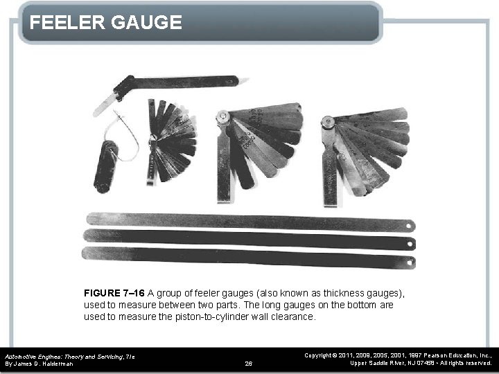 FEELER GAUGE FIGURE 7– 16 A group of feeler gauges (also known as thickness