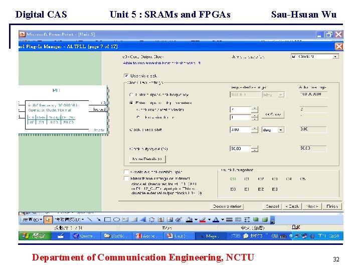 Digital CAS Unit 5 : SRAMs and FPGAs Department of Communication Engineering, NCTU Sau-Hsuan