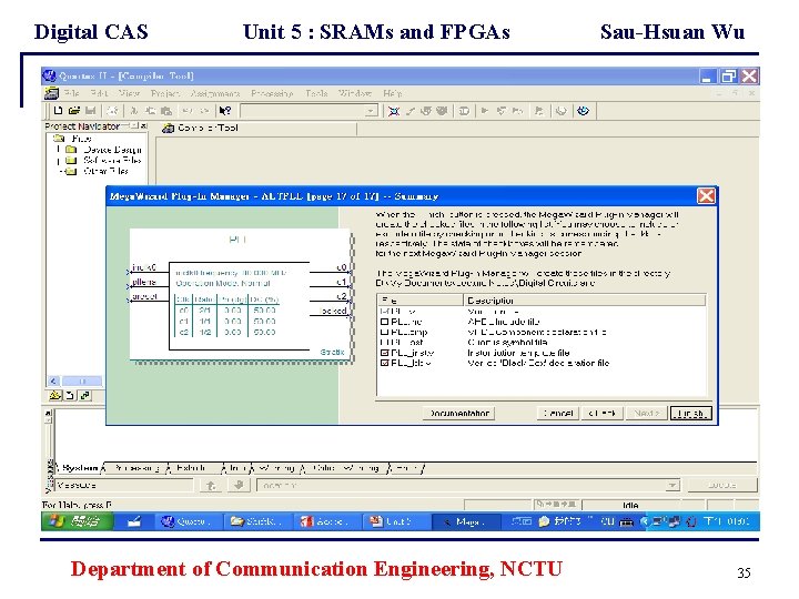Digital CAS Unit 5 : SRAMs and FPGAs Department of Communication Engineering, NCTU Sau-Hsuan