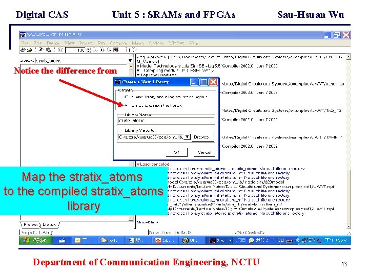 Digital CAS Unit 5 : SRAMs and FPGAs Sau-Hsuan Wu Notice the difference from