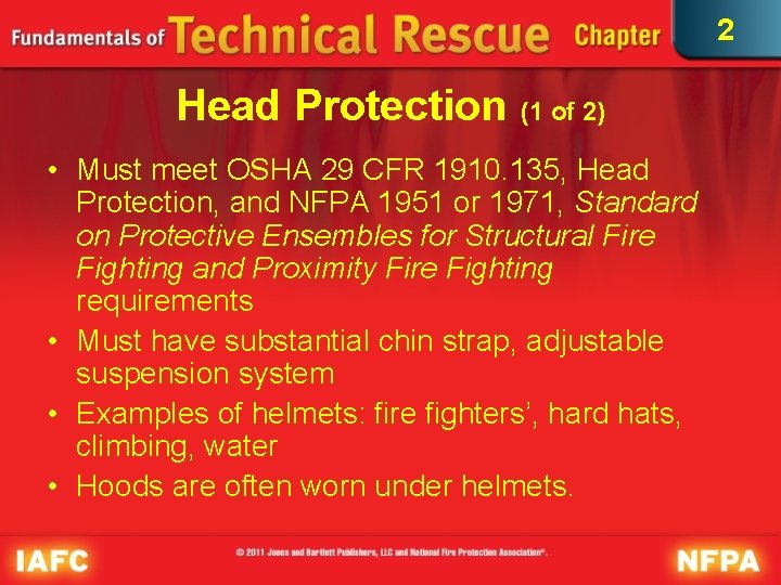 2 Head Protection (1 of 2) • Must meet OSHA 29 CFR 1910. 135, 2 Head Protection (1 of 2) • Must meet OSHA 29 CFR 1910. 135,