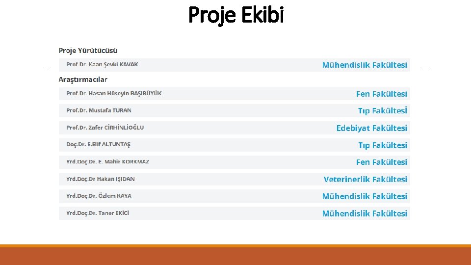 Proje Ekibi 