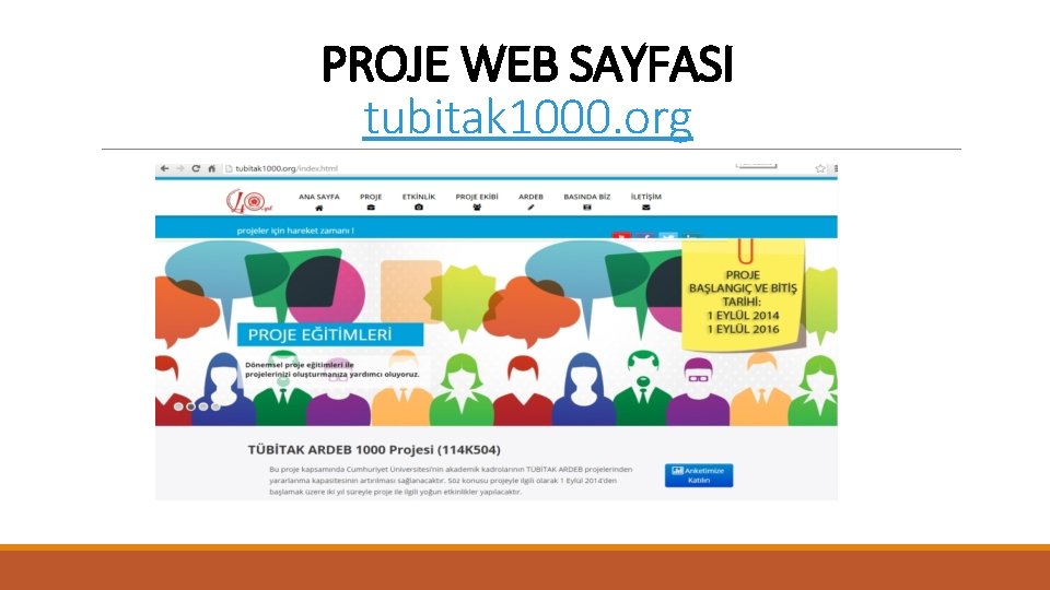 PROJE WEB SAYFASI tubitak 1000. org 