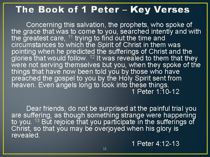 The Book of 1 Peter – Key Verses Concerning this salvation, the prophets, who