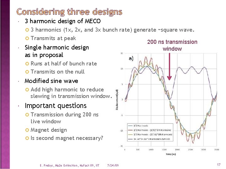  3 harmonic design of MECO 3 harmonics (1 x, 2 x, and 3