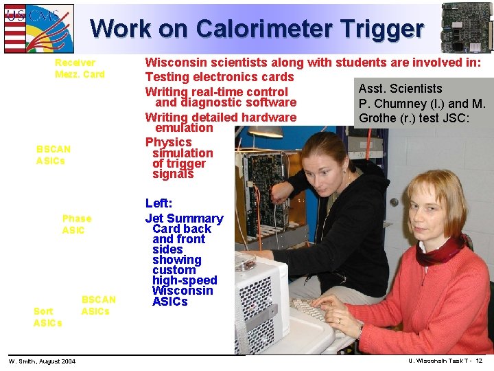 Work on Calorimeter Trigger Receiver Mezz. Card BSCAN ASICs Phase ASIC Sort ASICs W.