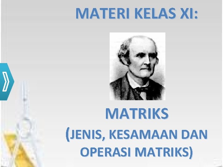 MATERI KELAS XI: MATRIKS (JENIS, KESAMAAN DAN OPERASI MATRIKS) 