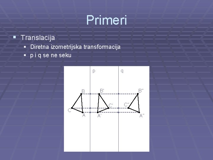 Primeri § Translacija § Diretna izometrijska transformacija § p i q se ne seku