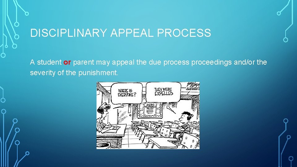 DISCIPLINARY APPEAL PROCESS A student or parent may appeal the due process proceedings and/or