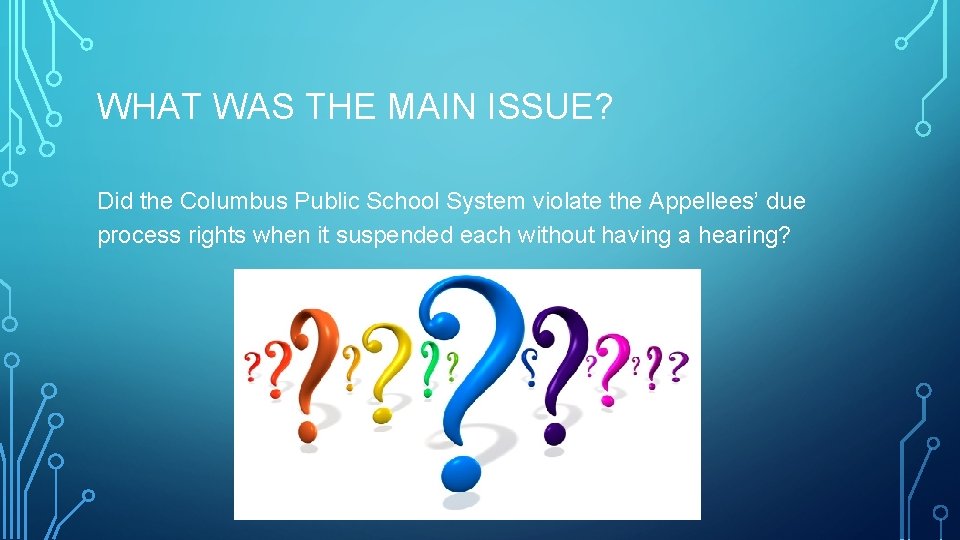 WHAT WAS THE MAIN ISSUE? Did the Columbus Public School System violate the Appellees’