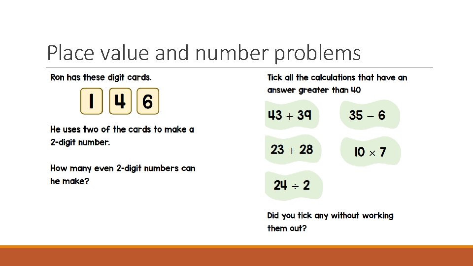 Place value and number problems 