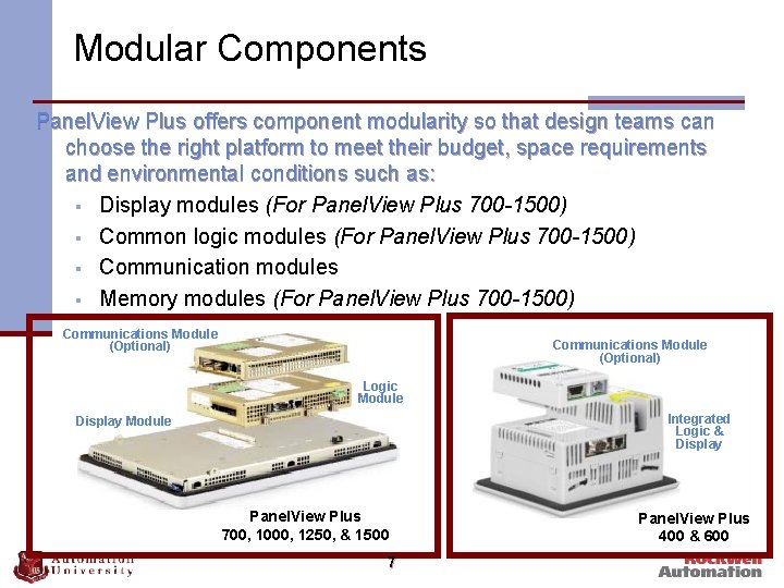 Modular Components Panel. View Plus offers component modularity so that design teams can choose