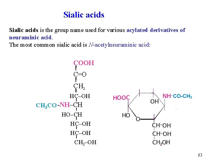 Sialic acids is the group name used for various acylated derivatives of neuraminic acid.