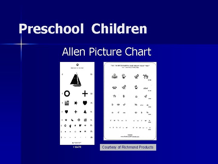 Preschool Children Allen Picture Chart 11947 R Courtesy of Richmond Products 