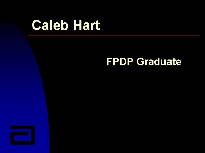 Caleb Hart FPDP Graduate 