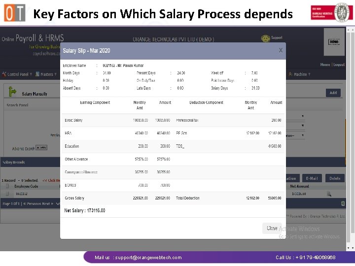 Key Factors on Which Salary Process depends Mail us : support@orangewebtech. com Call Us