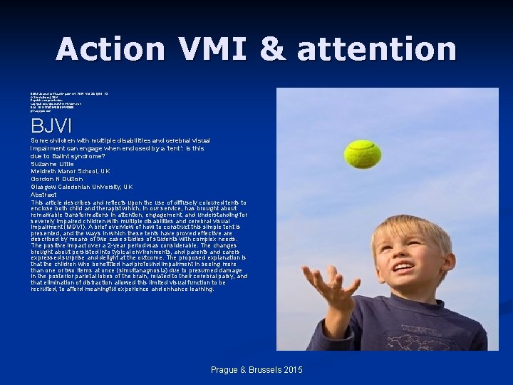 Action VMI & attention British Journal of Visual Impairment 2015, Vol. 33(1) 66 –