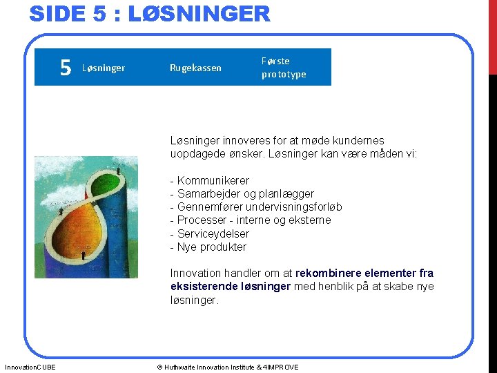 SIDE 5 : LØSNINGER 5 Løsninger Rugekassen Første prototype Løsninger innoveres for at møde