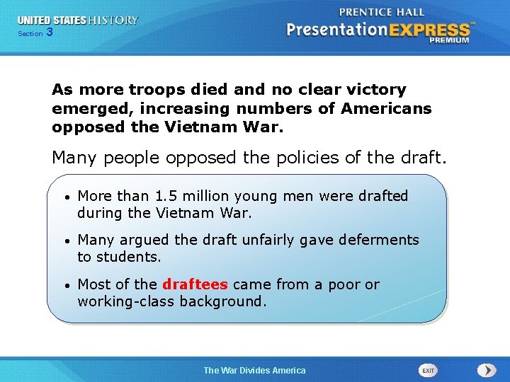 Chapter Section 3 25 Section 1 As more troops died and no clear victory