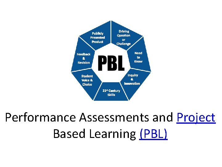 Performance Assessments and Project Based Learning (PBL) 