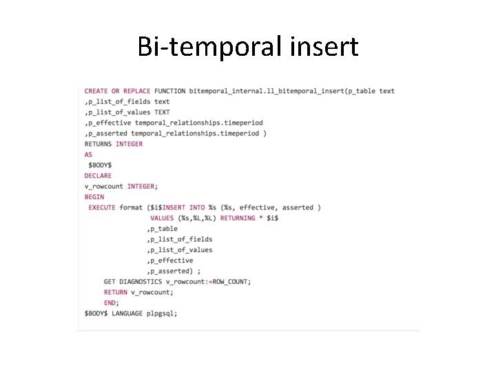 Bi-temporal insert 