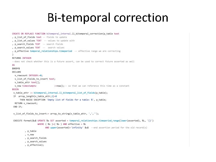 Bi-temporal correction 