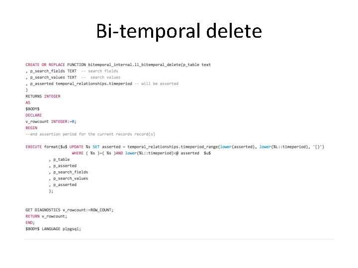 Bi-temporal delete 