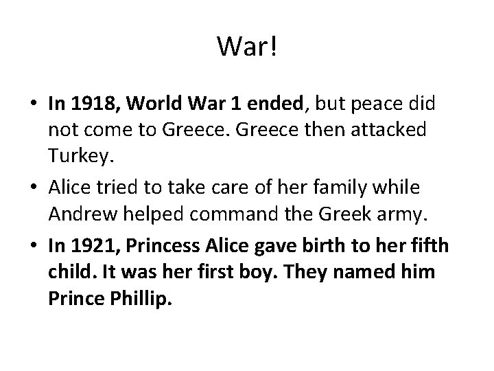 War! • In 1918, World War 1 ended, but peace did not come to