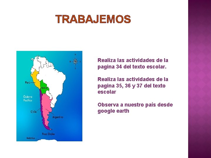 TRABAJEMOS Realiza las actividades de la pagina 34 del texto escolar. Realiza las actividades