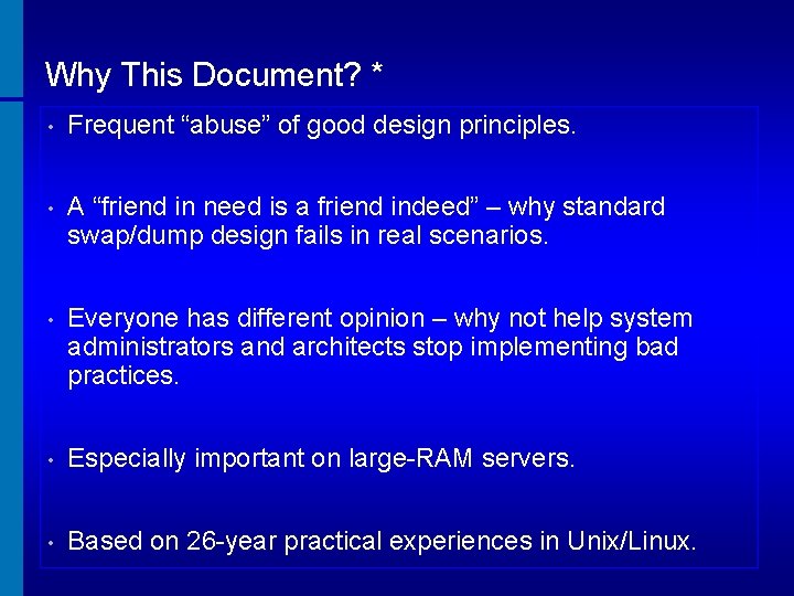 Why This Document? * • Frequent “abuse” of good design principles. • A “friend