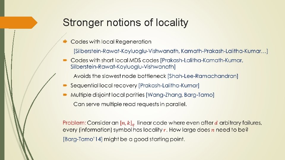 Stronger notions of locality 