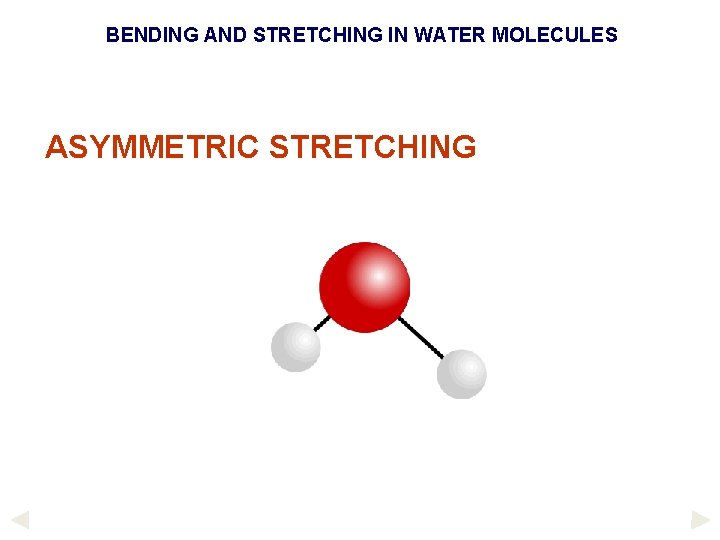 BENDING AND STRETCHING IN WATER MOLECULES ASYMMETRIC STRETCHING 