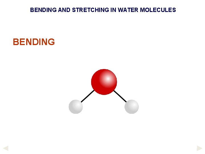 BENDING AND STRETCHING IN WATER MOLECULES BENDING 