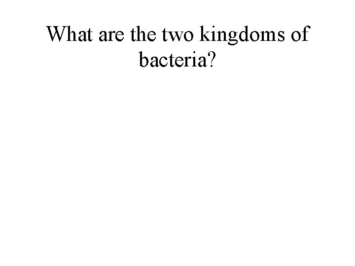 What are the two kingdoms of bacteria? 