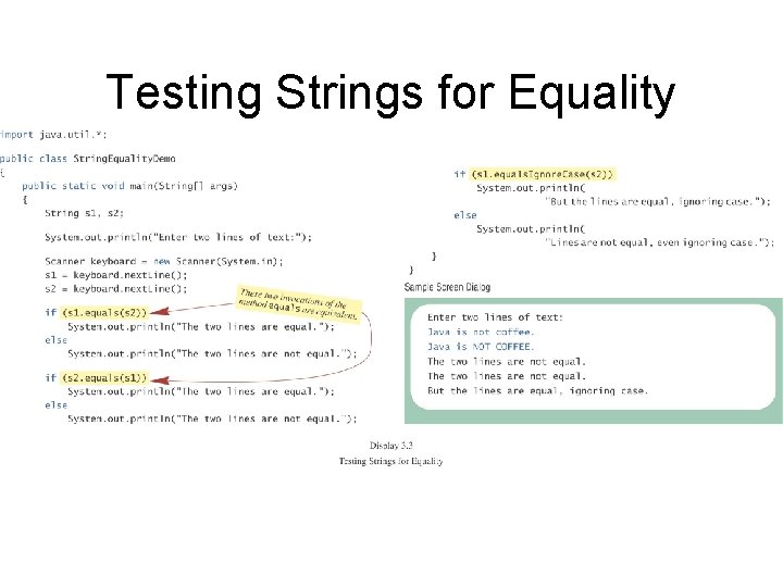 Testing Strings for Equality 
