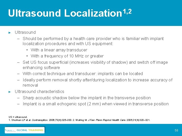 Ultrasound Localization 1, 2 ► ► Ultrasound – Should be performed by a health