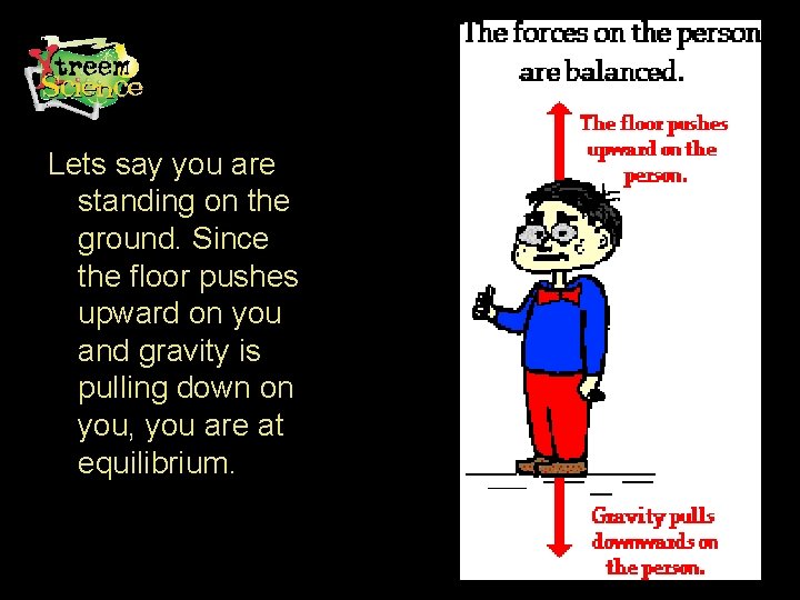 Lets say you are standing on the ground. Since the floor pushes upward on