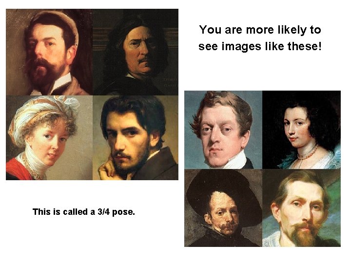 You are more likely to see images like these! This is called a 3/4