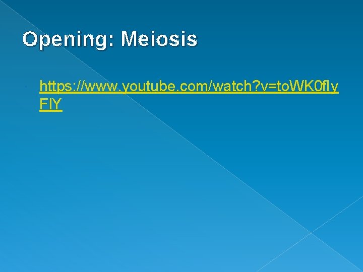Opening: Meiosis https: //www. youtube. com/watch? v=to. WK 0 f. Iy Fl. Y 