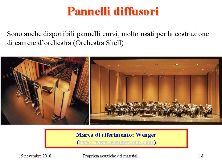 Pannelli diffusori Sono anche disponibili pannelli curvi, molto usati per la costruzione di camere