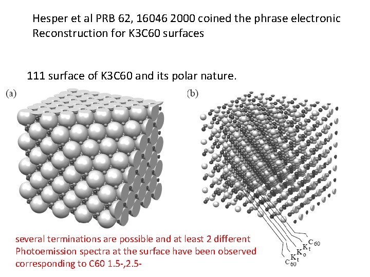 Hesper et al PRB 62, 16046 2000 coined the phrase electronic Reconstruction for K