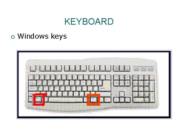 KEYBOARD ¡ Windows keys 